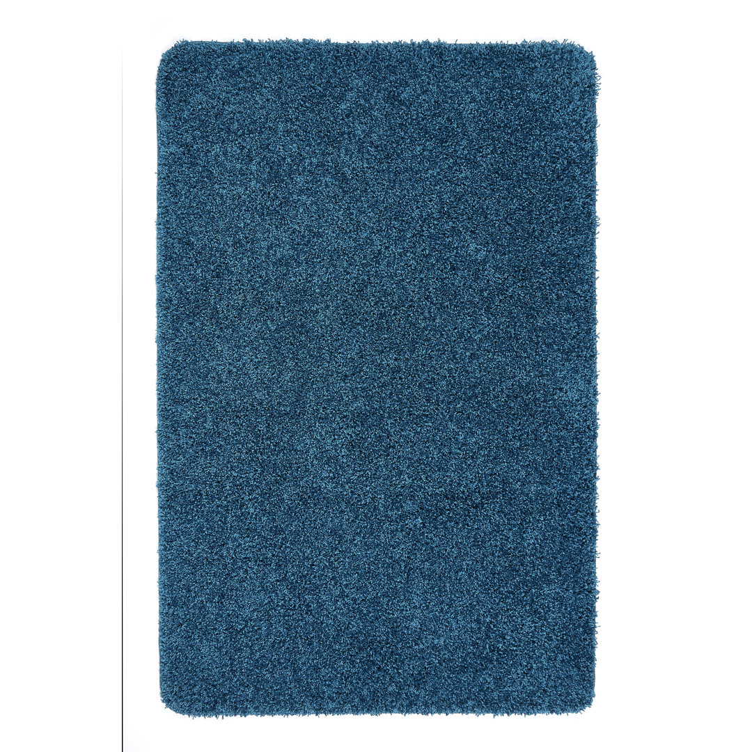 Buddy Solid Colour Shaggy Teal Area Rug Blue Rectangle 100 x 150cm